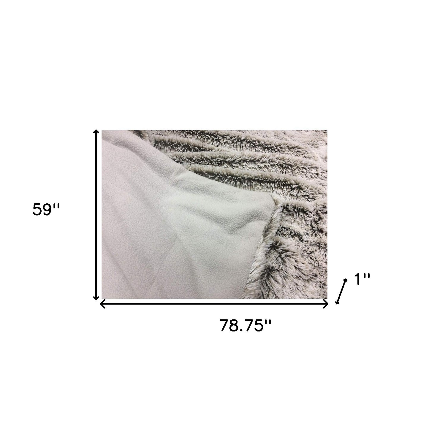 Gray Faux Fur Ombre Plush Throw-6