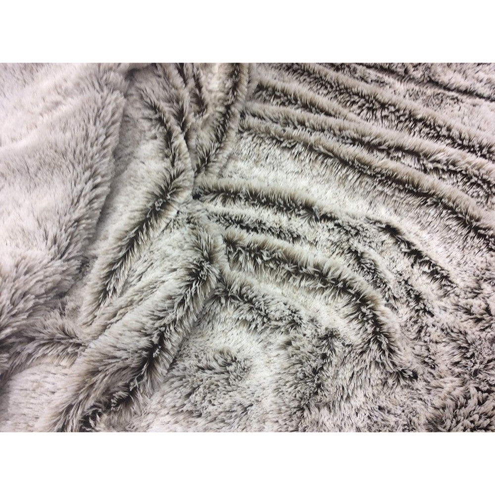 Gray Faux Fur Ombre Plush Throw-7