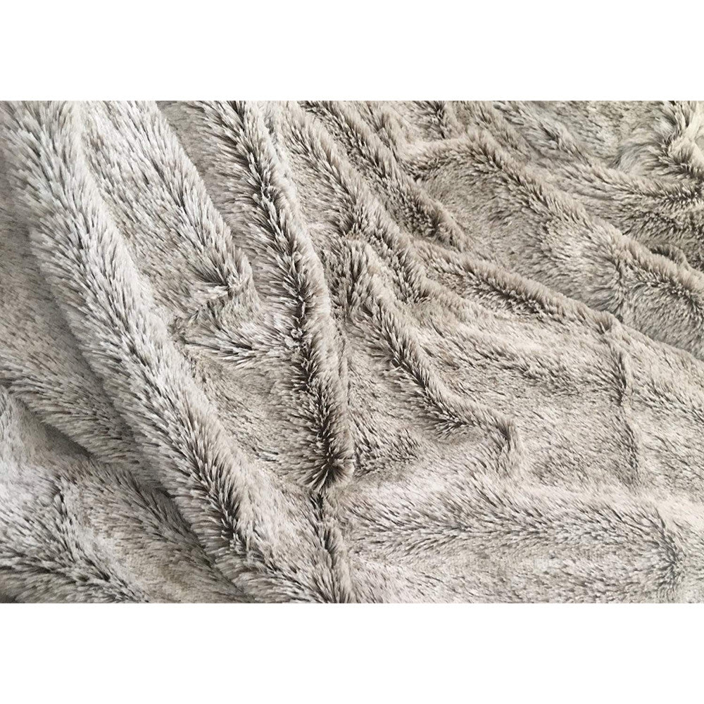 Gray Faux Fur Ombre Plush Throw-8