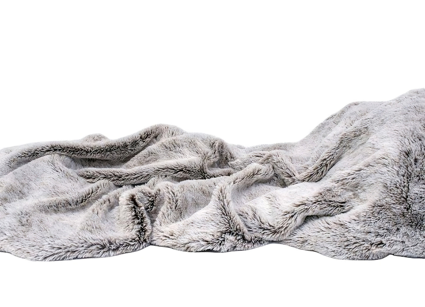 Gray Faux Fur Ombre Plush Throw-2